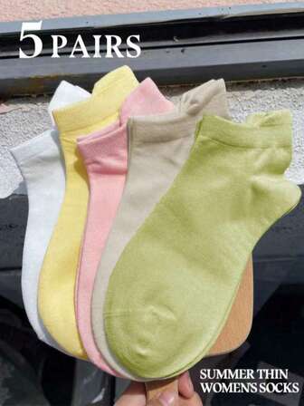 10 par ankelstrumpor i blandade färger för kvinnor, korta strumpor i ren bomull som andas, sömlösa tår utan noppor, lämpliga för utomhusbruk, sport, cykling, alla årstider