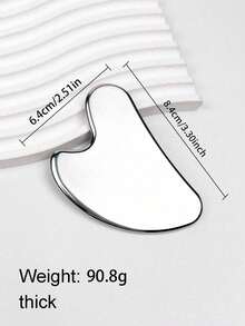 2 Pcs Facial Skincare Massage Set-Lymphatic Contour Facial Brush,Stainless Steel Heart-Shaped Gua Sha Board,Dry Facial Brush, A Lymphatic Drainage Massager For Face, Chin, And Jaw Shaping,Stainless Steel Facial Scraping Tool - Multicolor - View 11