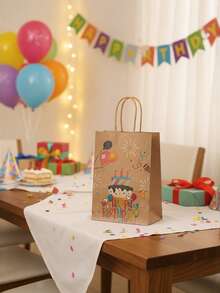 1/5/10/20pcs Kraft Paper Gift Bags With Handles, Birthday Gift Packaging Bags - , Bottom Reinforced - Ideal For Birthday Gifts, Party Favors, Anniversary Surprises - Birthday Party Gift Wrapping, Foldable Shopping Bags, Packaging Bags And Party Bags, Gift Wrapping Supplies, Party Packaging Supplies - Multicolor - View 7