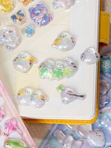这些透明防水水晶球树脂3D包装包含巨型花朵、泰迪熊、3D立体动物形状，非常适合DIY手机壳，或作为水瓶、玩具、盒子、电子设备和其他物品的可爱装饰品。 - 彩色 - 查看 5
