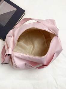 Large Capacity Nylon Short Trip Duffel Bag, Gym Bag, Yoga Bag, Student Back To School Luggage Bag, Unisex - Pink - View 12