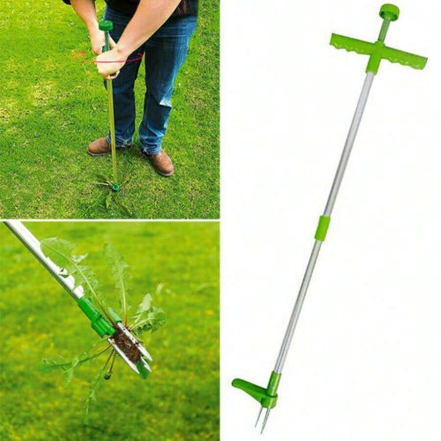 Puller Weeder Pull Claw Garden Lawn Root Killer Remover Tools - Silver + Green - View 1