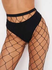 1双加大码渔网袜（XS-XXL） - 前卫弹力渔网袜，适合女性，大胆又不失街头时尚感 - 黑色 - 查看 7