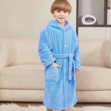 Tendencia1pcs Toalla De Bata De Baño Niños Súper Absorbente UnitallaCalidad premium - Azul - Ver 5