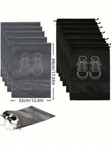 Portable Shoe Bag, Dust-Proof Shoe Storage Bag, Universal Travel Shoe Bag For Men And Women, Drawstring Shoe Pouch, Storage Cloth Bag (Random Color) - Multicolor - View 10