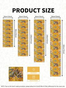 1 件波西米亚风桌旗，菱形格纹长方形桌布，多种尺寸可选，适合家庭用餐、厨房装饰、家居装饰、户外派对和餐厅装饰，是户外餐桌布置的完美礼物，亚麻质感外观，餐桌装饰，节日装饰 - 薑色 - 查看 3