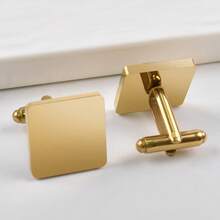 1pc Customized Cufflinks - Groom Wedding Cufflinks, Groomsman Gift Engraved Cufflinks, Father's Day Gift, Gift For Brother, Stainless Steel Graduation Gift - Multicolor - View 8