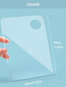 1pc Transparent Acrylic Paint Palette With Thumb Hole - Non-Stick Easy To Clean Artist Painting Tray, Multiple Styles (Round/Rectangular/Oval) Suitable For Oil, Watercolor, Acrylic Paints - Ideal For DIY Arts & Crafts, Hobbies And Studio Use Acrylic Transparent Children Watercolor - Multicolor - View 10