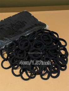 100 buc elastice de păr negre în spirală, elastice de păr de înaltă elasticitate, stil casual versatil, accesorii de păr pentru femei, potrivite pentru codițe și împletituri. Potrivite pentru ținute casual și în aer liber zilnice, accesorii de păr pentru toate anotimpurile, rechizite școlare, accesorii pentru femei. , Benzi elastice de păr, Elastic de păr, Accesorii pentru cap cu frânghie, bandă elastică pentru femei - Negru - Vizualizare 3