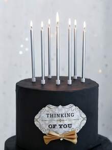 Cake Candles - 6pcs Per Box, Long-Lasting Pencil Candles, Slim Design, Ideal For Birthday Celebrations - Add Charm To Dessert Tables, Essential Cake Decoration Supplies For Perfect Birthday Parties And Holiday Decor - Multicolor - View 6