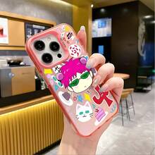 Anime "Saiki K" Phone Case Compatible With  16, 15, 14, 13, 12, 11 Pro Max, X, XR, XS Max, 8, 12 Plus - Shockproof Matte Back Cover Funda Para  17 Pro Forros Para  Cheap  17 Case - Màu hỗn hợp - Xem 4