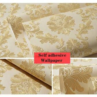 Självhäftande tapet, förtjockad 3D-präglad tapet, mysig för sovrum, vardagsrum, TV-bakgrund, arbetsrum, kontor, bokhylla, möbelrenovering