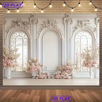 2D-platt banderoll 1 st, 2D-platt, romantisk bakgrund, - elegant fotografisk bakgrund, lämplig för bröllop, födelsedagar, examensceremonier, möhippor och aktiviteter - multifunktionell studiodekoration, aktivitetsbakgrund | Romantisk atmosfär trädgårdsdekoration YF, festdekoration, lätta material, högkvalitativa tyger, bröllopsplanerare, festplanerare.