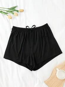 3 chiếc quần pajama nữ màu trơn, chất liệu vải dệt kim, có dây rút giả, kiểu dáng mới, thích hợp mặc ở nhà, đi biển, hẹn hò, tập luyện, mọi mùa. - Xám + Đen + Nâu - Xem 7