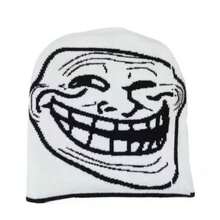 2D 恶搞脸表情包针织帽，保暖拉法帽，适合亚文化角色扮演、面部表演、恶作剧，防尘，适合所有人，复活节、主题派对、愚人节、舞台表演、恶作剧、感恩节、新年礼物 - 黑色 - 查看 12