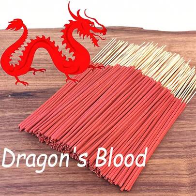 24/49/148 piezas Incienso impregnado con aceite esencial de sangre de dragón con soportes de bambú, adecuado para meditación, estudios de yoga y decoración festiva con fragancia, varillas de resina quemables de 22 cm (quemables, adecuados para decoración del hogar, oficina o creación de ambiente para fiestas, regalos)