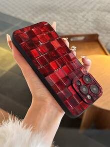 1PC, Hot Selling Mosaic Pattern Design Printed Black TPU Phone Case, Shockproof Protection, Screen And Camera Protection, Matte Simple And Lightweight, Compatible With 17/17Air/17Pro/17ProMax, 16/16Plus/16ProMax, 15.14, 13, 12, 11 Series, Suitable For Samsung Galaxy S22, S23, S24, S25 PLUS ULTRA Series, Revival Holiday Gifts, Christmas And Halloween Decorations/Birthday Gifts, Girlfriends, Boyfriends, Friends Or Oneself - màu đen - Xem 3