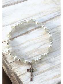 Tendencia10 Recuerdos Pulsera Bautizo Niña Con Tarjeta CelofánCalidad premium - Lila - Ver 4