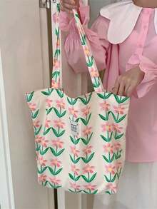 Summer Super Fresh European And American French Style Rhombus Ditsy Floral Fashion Shoulder Bag, Student Cloth Bag - Multicolor - View 2