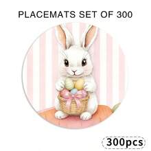1 Set Of Complete Easter Bunny, Easter Eggs, Tulips, Basket And Lace Round Placemats, Suitable For Spring, Summer, Autumn And Winter, Multi-Color Pattern Design, Made Of 100% Polyester, Size: 15*15 Inches, Machine Washable, Polyester Material, Heat-Resistant And Stain-Resistant - Multicolor - View 22