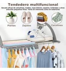 TendenciaTendedero Plegable Ropa Antepechos De Ventanas Y BañosCalidad premium - Gris - Ver 4