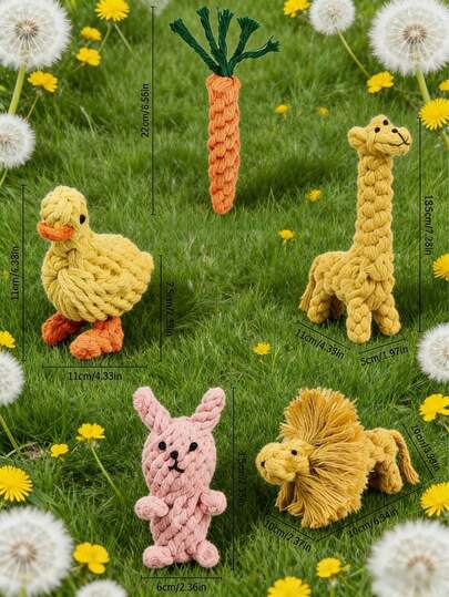 Animal Shaped Dog Dental Chew Toy, Rope Toy, Suitable For Small And Medium Dogs, Durable And Chew-Resistant, Helps Clean Teeth, Training, Interaction, And As A Puppy Chew Toy For Outdoor Use