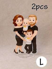 LICVIC Customized Cartoon Portrait Standee Decor Gift, Cute Couple And Family Photo Display, Customizable Picture Home Desk, Personalized Photo Figure Keepsake, Birthday, Anniversary, Graduation, Room Decor, Custom Image Upload Option, Office Decor - Style a - View 7