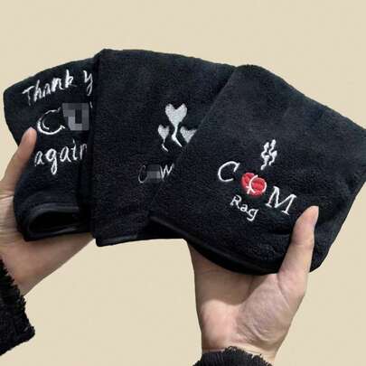 1pc/3pcs 12-Inch Super Soft Embroidered Funny Creative Hand Towel, Humorous Adult Gift For Girlfriend, Wife, Suitable For Valentine's Day, Wedding Anniversary, Mother's Day, Gag Gifts, Singles Party Supplies And Bathroom Decor