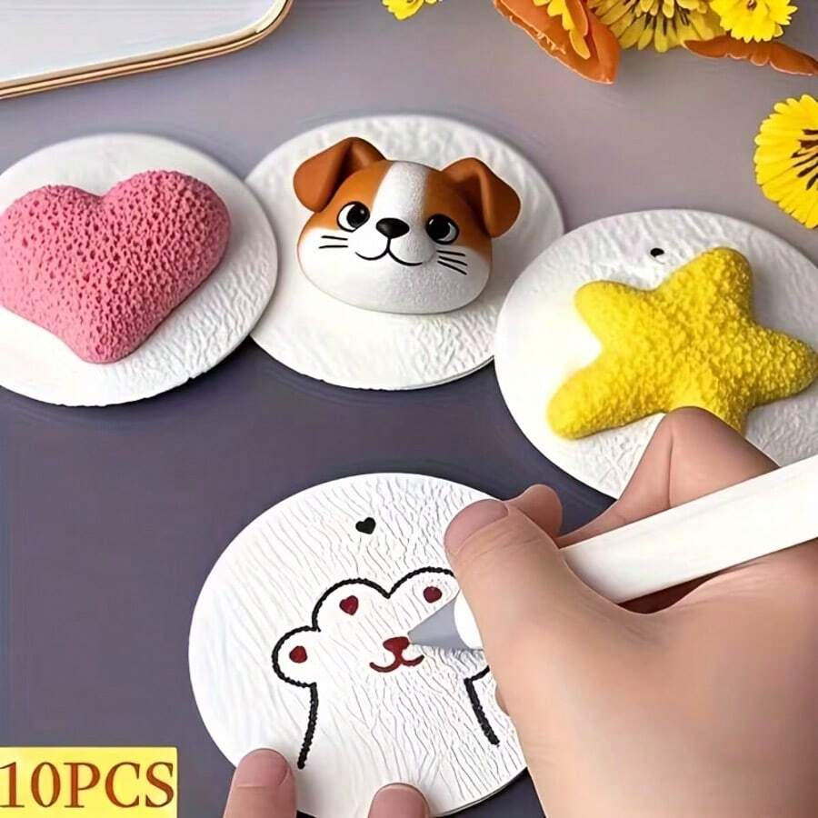 10 Pieces Round Cardboard Sheets - Foam Expansion Art Craft Paper, Suitable For DIY Projects, Creative Activities, And Emotional Communication - Ideal Gift For Christmas, School, Office, Family Relationships, And Creative Projects, Featuring Creative Craft, Fun Design, And Durable Material, Suitable For Paper Labels In Handicrafts, Creative Art Activities, Gift Paper, Foam Expansion Paper, Expansion Foam Sheets, Decorative Craft Shapes, Textured Craft Surfaces - 10 - Xem 1