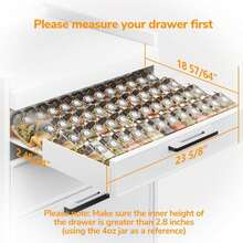 AMBIRD Bamboo Spice Drawer Organizer With Non-Slip Mat,4 Tier Jar Spice Rack Tray 95'',Seasoning Organizer For Kitchen,Cabinet,Drawers,Countertop - ColorE - View 3