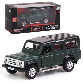 LANDROVER 1:36 Scale Land Rover Defender Diecast Model Car, Matte Green/White Color Options, Rear-Wheel Drive, Smooth Gliding, Openable Doors, Detailed Replica, Suitable For Collection, Display, Christmas, Halloween, Birthday Gifts