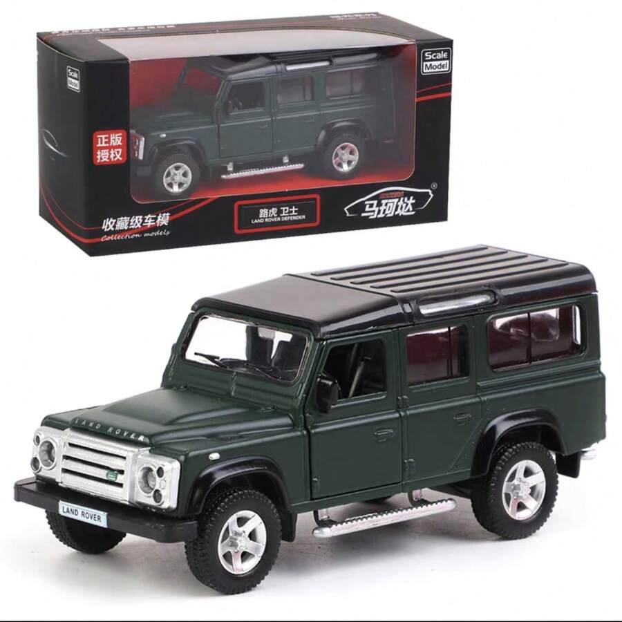 LANDROVER 1:36 Scale Land Rover Defender Diecast Model Car, Matte Green/White Color Options, Rear-Wheel Drive, Smooth Gliding, Openable Doors, Detailed Replica, Suitable For Collection, Display, Christmas, Halloween, Birthday Gifts - Multicolor - View 1