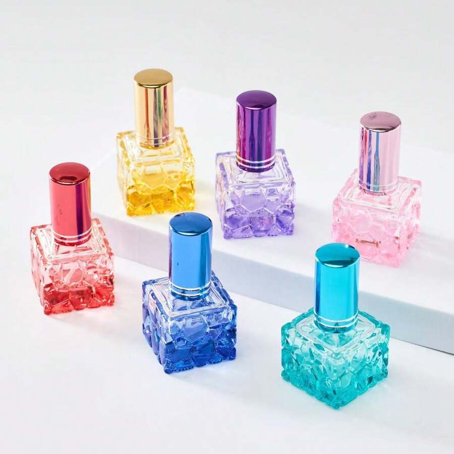 1pc 10ml Colorful Water Cube Perfume Bottle, Sample Empty Bottle, Ultra-Fine Mist Refillable Bottle
