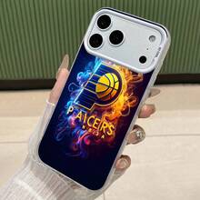 Estuche para teléfono con espejo con diseño de remolino de neón de los Pacers compatible con  17,  16 Pro Max,  15 Pro Max,  13 y  12 hecho de TPU para una protección superior contra golpes y caídas, este estuche único no solo muestra el orgullo por su equipo, sino que también sirve como un espejo funcional, un regalo perfecto para fanáticos de los deportes, familiares y amigos, ideal para cumpleaños, vacaciones o cualquier ocasión especial - Plateado - Ver 3