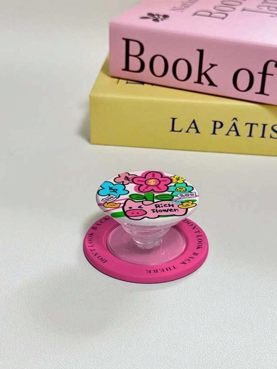 粉色招财猪 MagSafe 强磁吸附支架，手机安全气囊，高强度磁性吸附，灵活，韩国设计。 - 彩色 - 查看 1