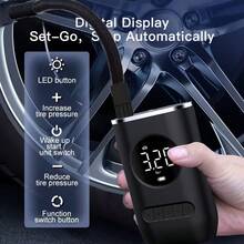 150PSI Cordless Tire Inflator Air Compressor, Portable Electric Air Pump With LED Light, USB Rechargeable, Lithium Battery Powered, Suitable For Car, Bicycle, Sports Equipment - Wireless Handheld - Multicolor - View 4
