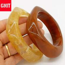 GNIT Mehrteilliges Set europäischer Retro-Brauner Acryl-Armreif, elegante minimalistische Färbe-Armband-Kombination, einzeln oder gestapelt tragbar, geeignet für den täglichen Gebrauch und den Urlaub - Gelblich-braun - Übersicht 3