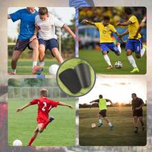 1 Pair Football Shin Pads With Fiber-Like Pattern, Comfortable Wear, Leg-Fitting, Unique Size Design Suitable For Football Or Other Sports - Multicolor - View 10