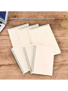 Cuaderno de espiral con líneas de cuadrícula A5/A4, 80 hojas/160 páginas, cubierta de PP transparente, cuaderno de diario con reglas Cornell, esencial para volver a la escuela - Blanco y Negro - Ver 8