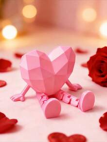 1件3D打印情人节小礼物，可动心形摆件，创意工艺品，贴心惊喜，适合表白、周年纪念或疗愈玩具收藏 - 彩色 - 查看 7