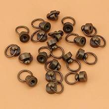 Leoon Remaches de Latn Bronce 20PCS Conjuntos de Botn de Cabeza Redonda para Cuero Metal con Hebilla Correa Cinturn Zapatos Decoracin Artesanal Bricolaje Leathercraft - Bronce - Ver 10