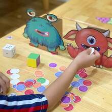 qixi 1pc Kids Elementary School Math Calculation Puzzle Toy Monster Cookie Paper Educational Tool - Red - View 9