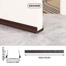 1pc Door Draft Stopper With Gray Fur, Soundproof And Air Conditioning Insulation Door Bottom Seal Strip