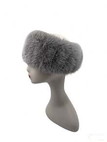 2pcs Set Solid Color Acrylic Fuzzy Beanie Hat And Cuffs, Fluffy Trim, Warm For Autumn Winter Christmas Winter Accessories Winter Outfits Valentines Gift - A - View 19