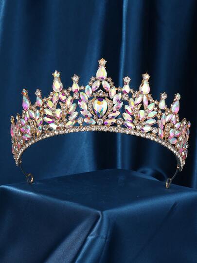 Gold Crown And Headpiece For Women And Girls, Crystal Princess Crown, Queen Crown, Rhinestone Tiara Royal Headpiece, Suitable As Gift For Wedding, Birthday, Valentine's Day, Cosplay, Prom, Quinceanera, Pageant And Other Parties