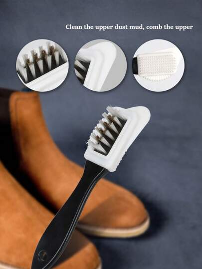 Random 1/4/7pcs Multi-Functional Cleaning Brush, Three-Sided Suede Brush, Household Gap Brush, Shoe Brush, Metal Rust Removal Brush