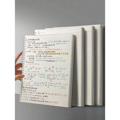 A5/A4 Grid Lined Spiral Notebook With Elastic Band, 80 Sheets/160 Pages PP Material, Transparent Student Exam Cornell Ruled Journal Notebook, B5 Size