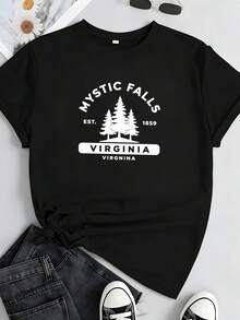 Sudadera de Mystic Falls, Virginia, cuello redondo unisex-2 - Negro 3 - Ver 3