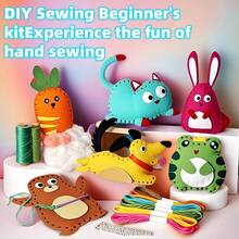 6件套儿童棉质缝纫套装 - 创意手工动物吊坠，6-8岁儿童完美生日及节日礼物，儿童手工套装，儿童手工用品 - 全套(6款大套裝) - 查看 3