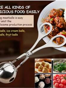 Molde de acero inoxidable para hacer albóndigas y bolas de pescado, utensilio de cocina para el hogar para formar albóndigas y bolas de arroz - Multicolor - Ver 7